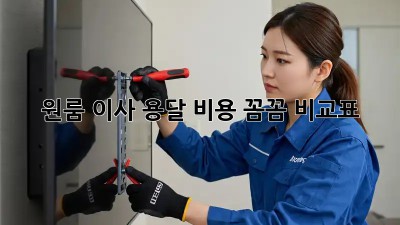원룸 이사, 용달 비용 꼼꼼 비교표!